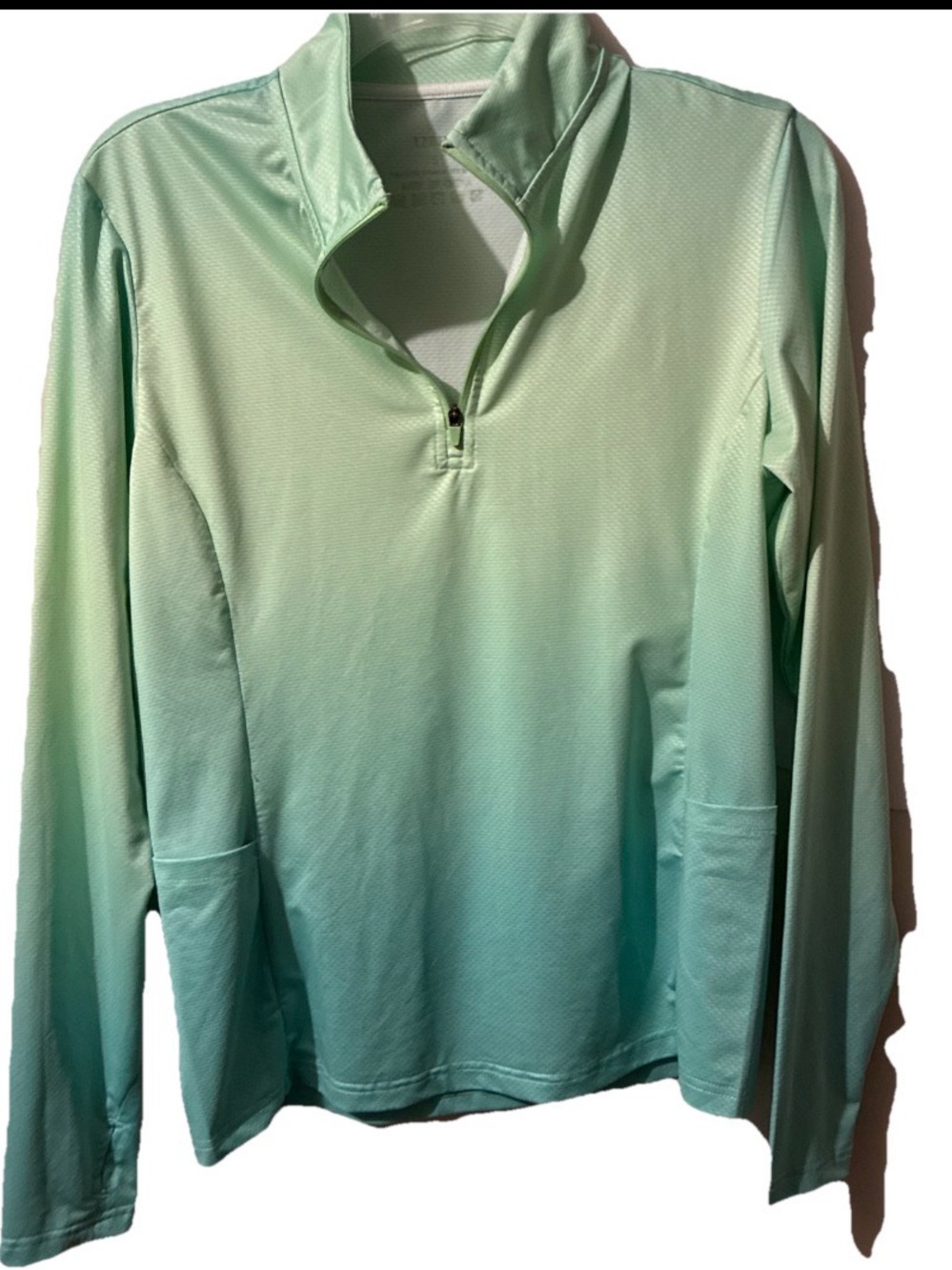 Libin -Light Mint Green Half-Zip Active Pullover SPF UV protection Sz Small